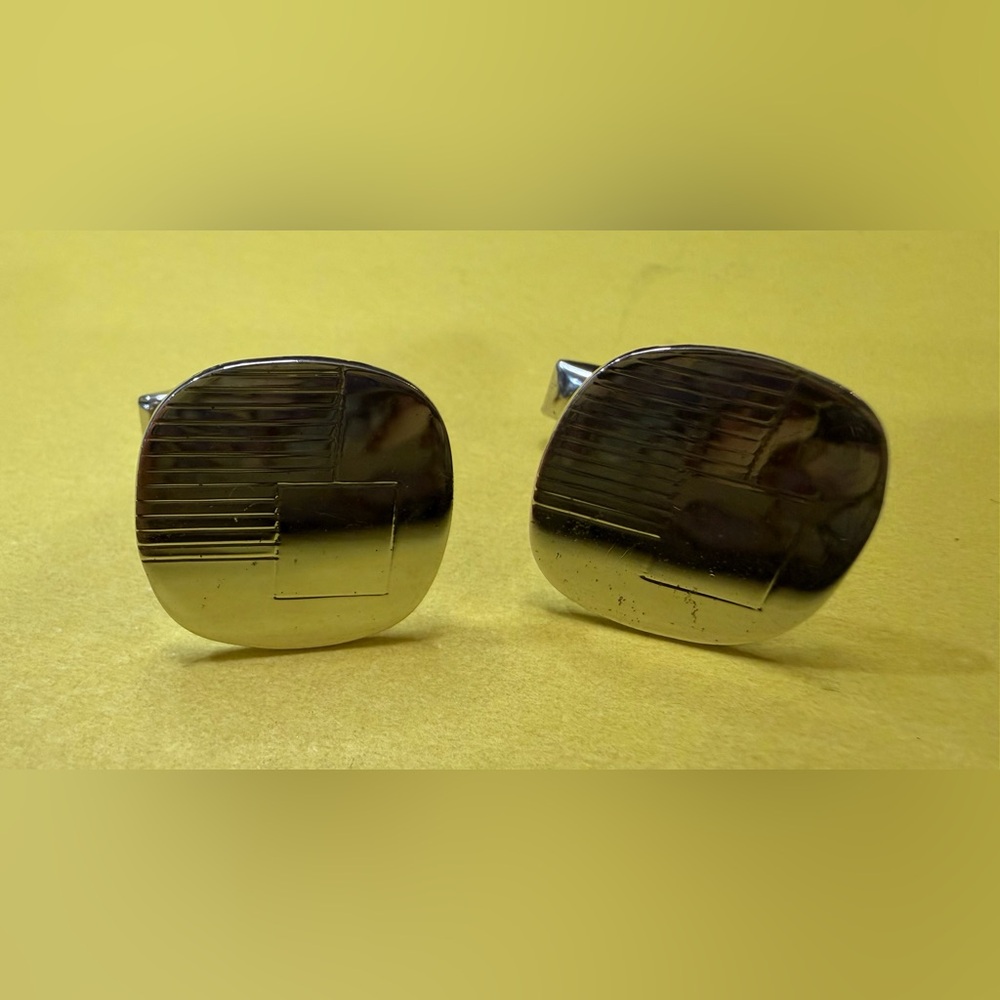 Vintage Sterling Silver Geometric Cufflinks